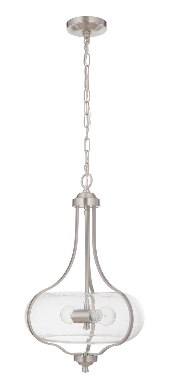 Serene Two Light Pendant in Brushed Polished Nickel