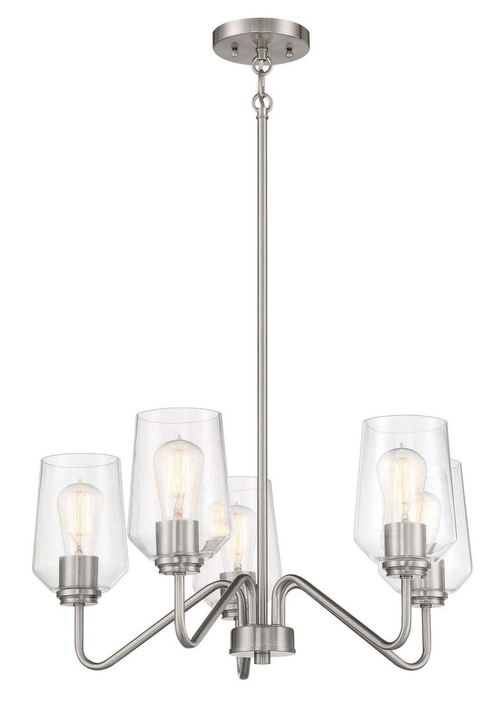 Shayna Five Light Chandelier in Brushed Polished Nickel