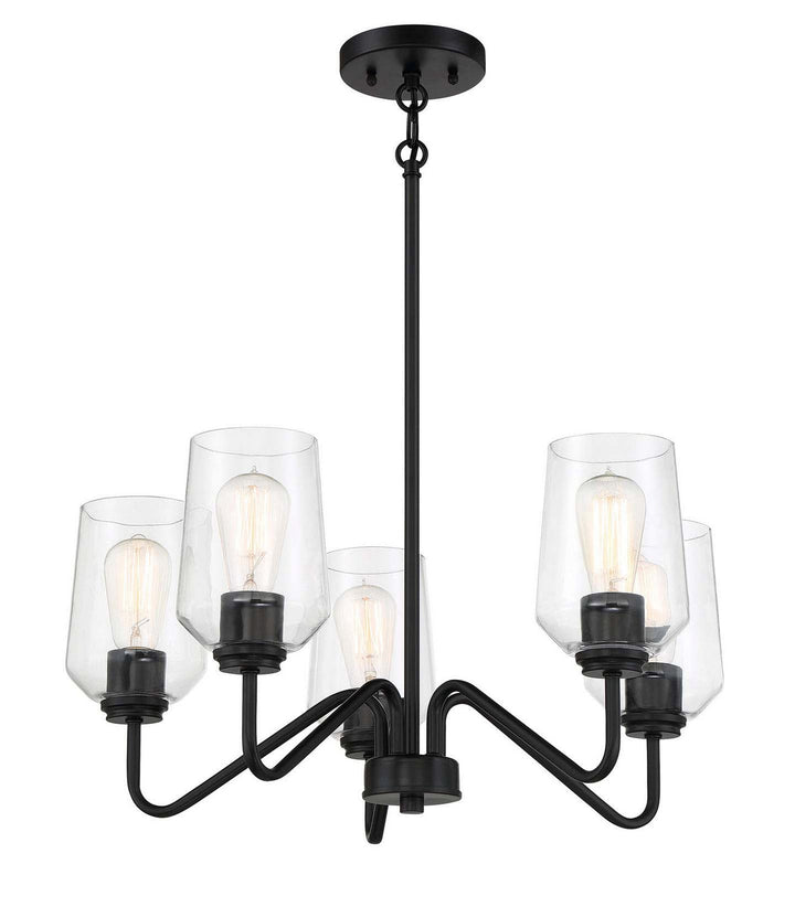 Shayna Five Light Chandelier in Flat Black