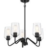 Shayna Five Light Chandelier in Flat Black
