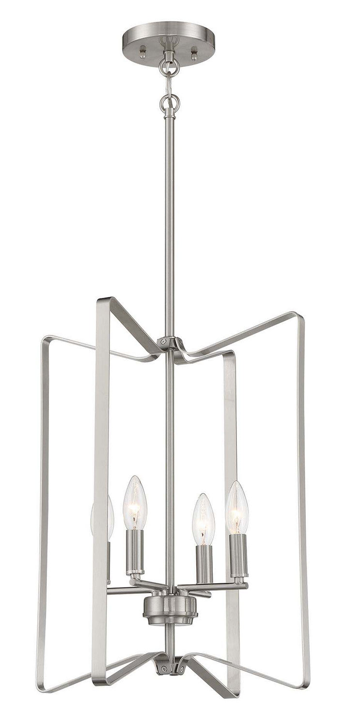 Shayna Four Light Foyer Pendant in Brushed Polished Nickel