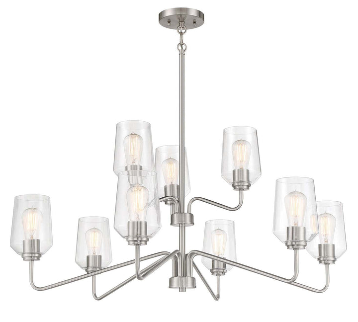 Shayna Nine Light Chandelier in Brushed Polished Nickel