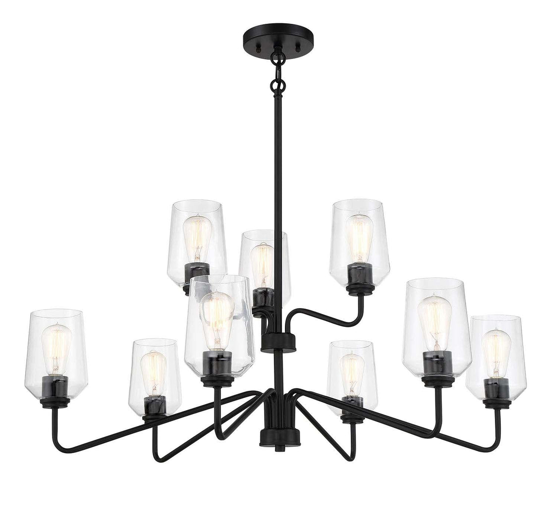 Shayna Nine Light Chandelier in Flat Black