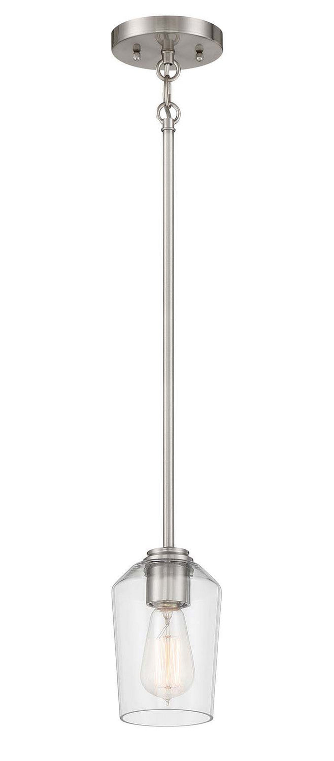 Shayna One Light Mini Pendant in Brushed Polished Nickel