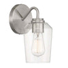 Shayna One Light Wall Sconce in Brushed Polished Nickel