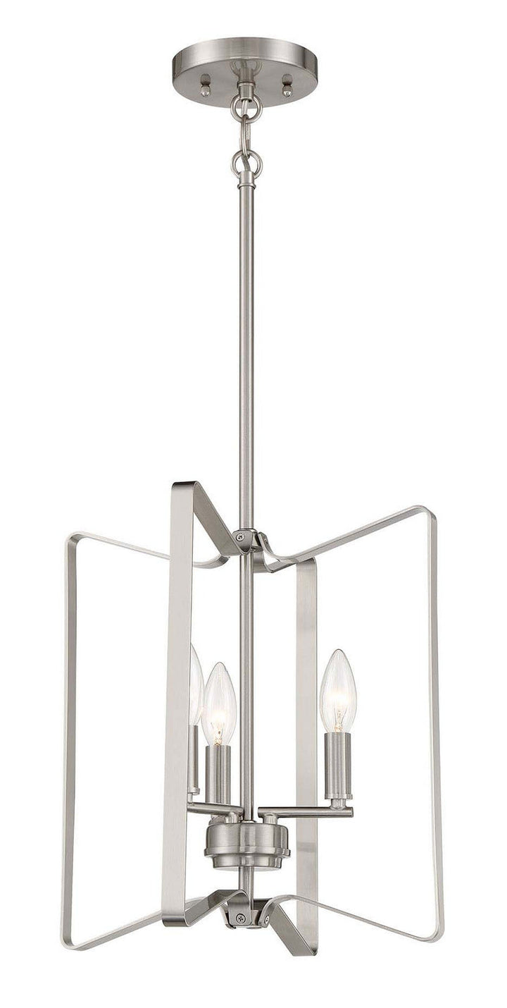 Shayna Three Light Foyer Pendant in Brushed Polished Nickel