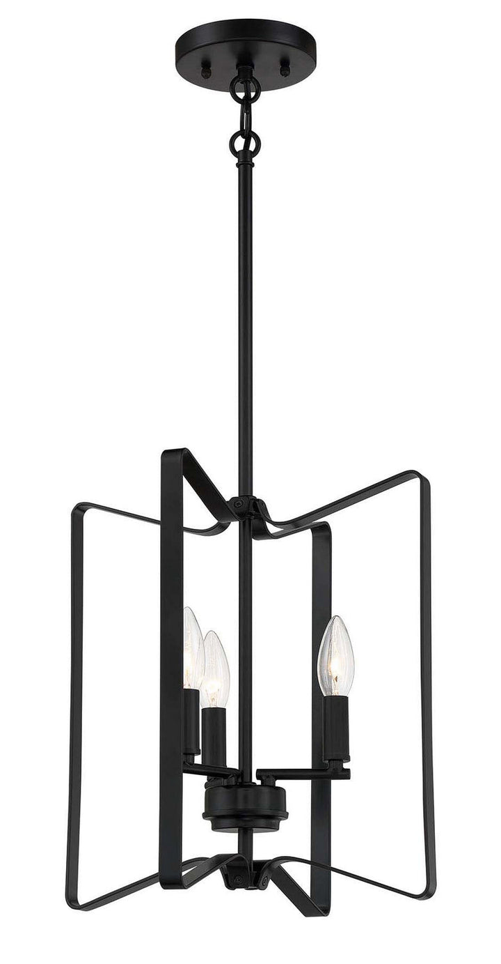 Shayna Three Light Foyer Pendant in Flat Black