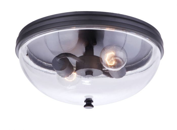 Sivo Two Light Outdoor Flush Mount in Midnight