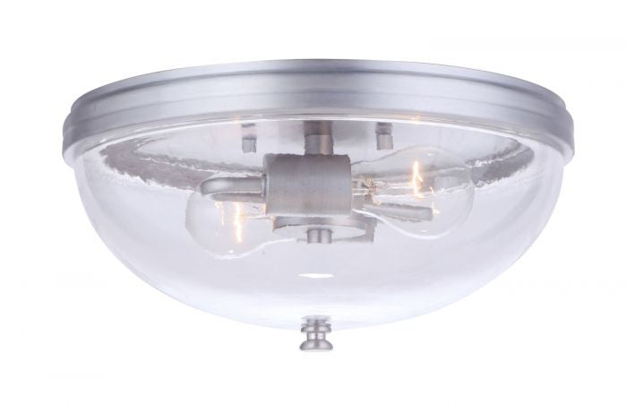 Sivo Two Light Outdoor Flush Mount in Satin Aluminum