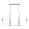 Southcrest Six Light Linear Chandelier in Distressed White