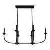 Southcrest Six Light Linear Chandelier in Matte Black