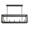 Squire Manor Five Light Linear Chandelier in Matte Black