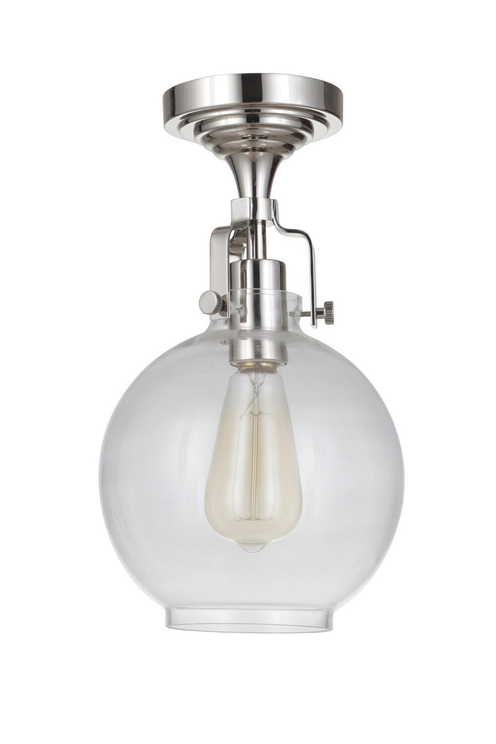 State House One Light Semi Flush Mount in Polished Nickel