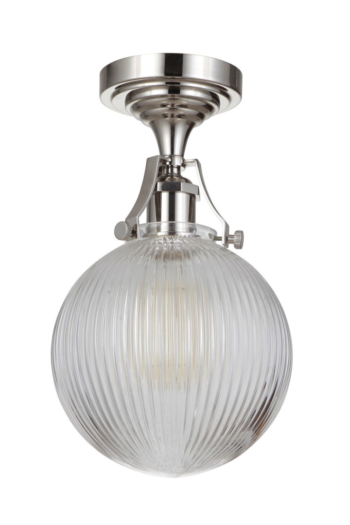 State House One Light Semi Flush Mount in Polished Nickel