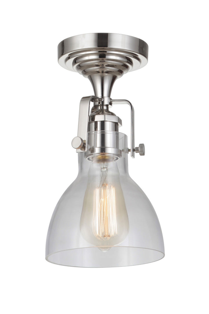 State House One Light Semi Flush Mount in Polished Nickel