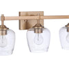 Stellen Three Light Vanity in Satin Brass