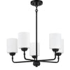 Stowe Five Light Chandelier in Flat Black