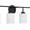 Stowe Four Light Vanity in Flat Black