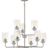 Stowe Nine Light Chandelier in Brushed Polished Nickel