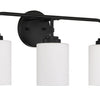 Stowe Three Light Vanity in Flat Black