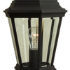 Straight Glass Cast One Light Post Mount in Textured Black