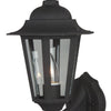Straight Glass Cast One Light Wall Mount in Textured Black