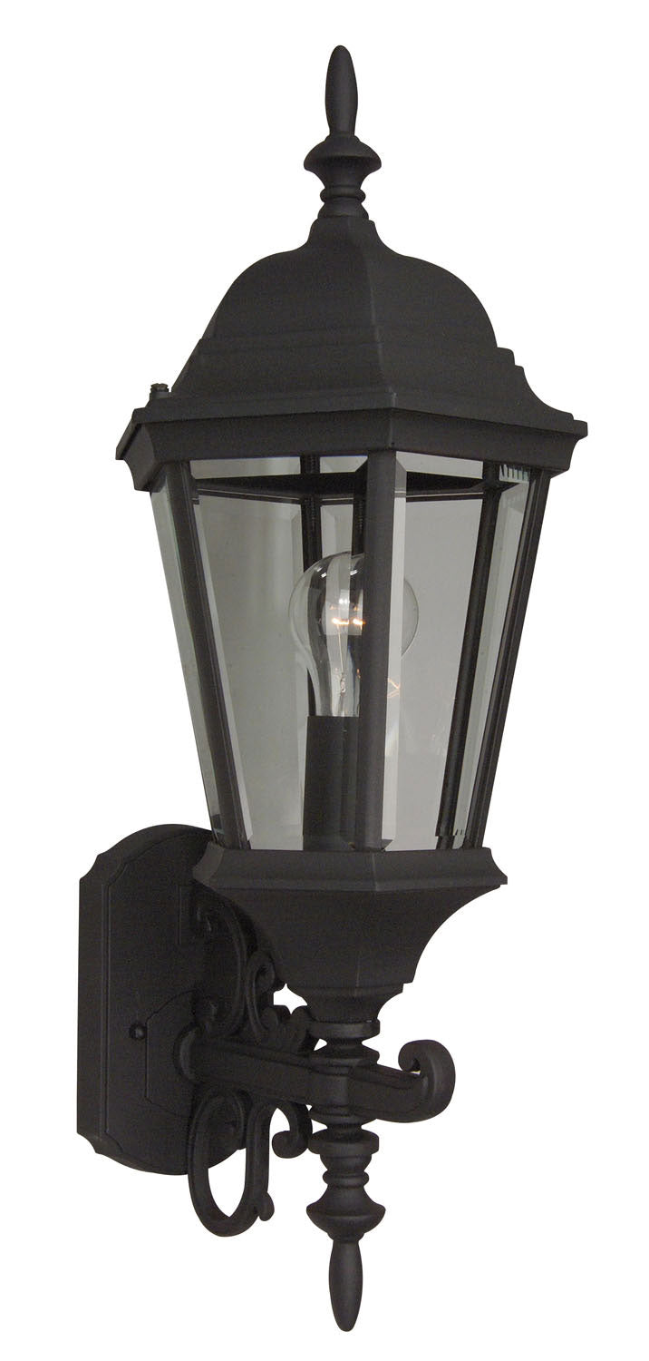 Straight Glass Cast One Light Wall Mount in Textured Black