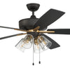 Super Pro 104 60" Ceiling Fan in Flat Black/Satin Brass