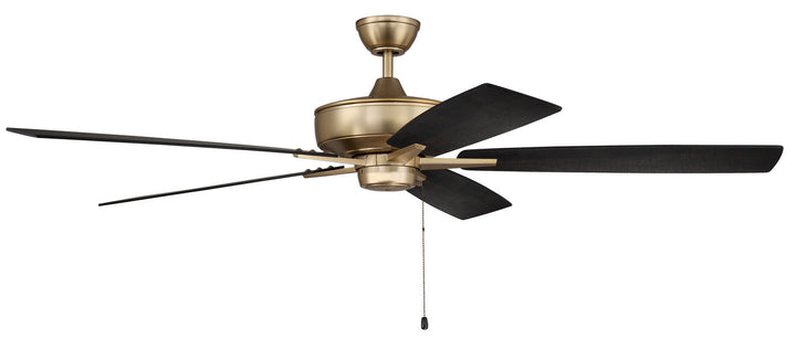 Super Pro 60" Ceiling Fan in Satin Brass