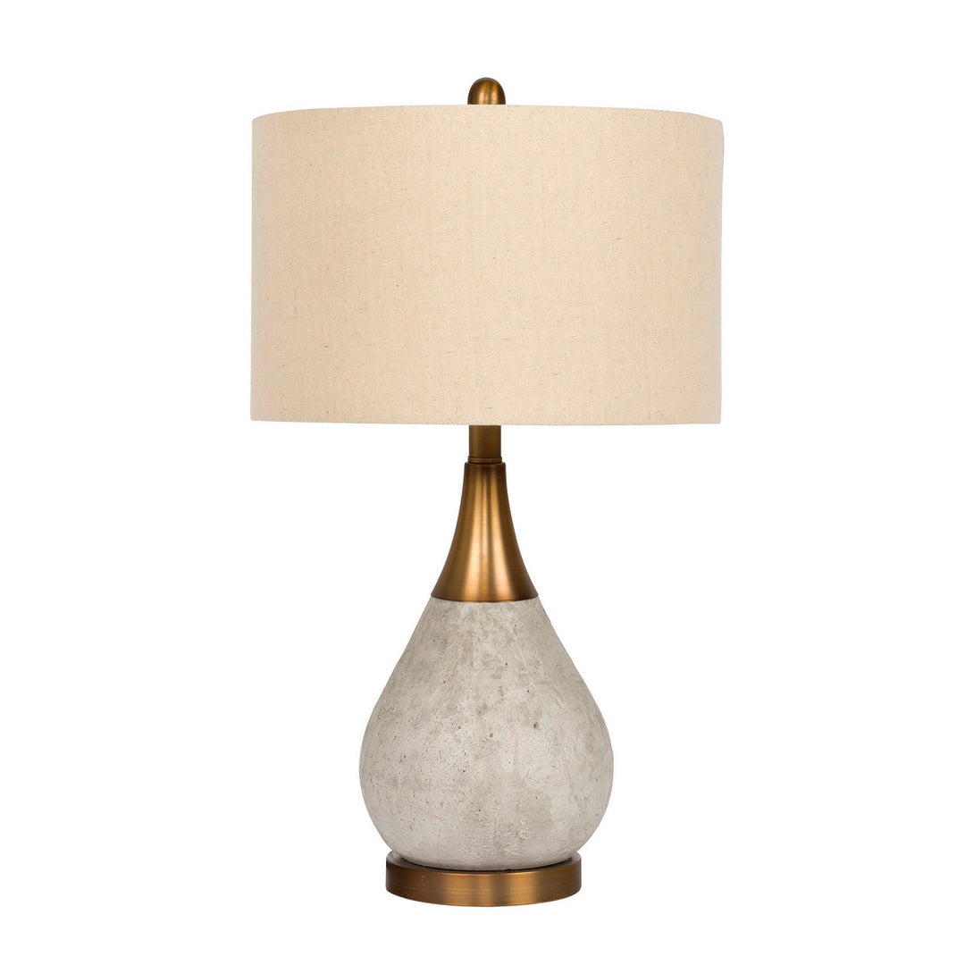 Table Lamp One Light Table Lamp in Natural Concrete/Antique Brass