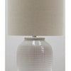 Table Lamp One Light Table Lamp in White Ceramic/Brushed Polished Nickel
