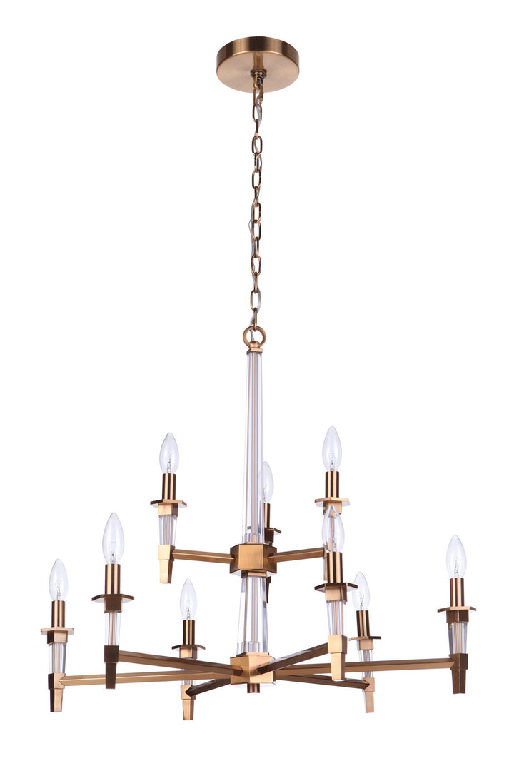 Tarryn Nine Light Chandelier in Satin Brass