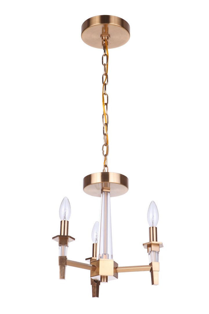 Tarryn Three Light Convertible Semi Flush/Pendant in Satin Brass