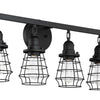 Thatcher Four Light Vanity in Flat Black
