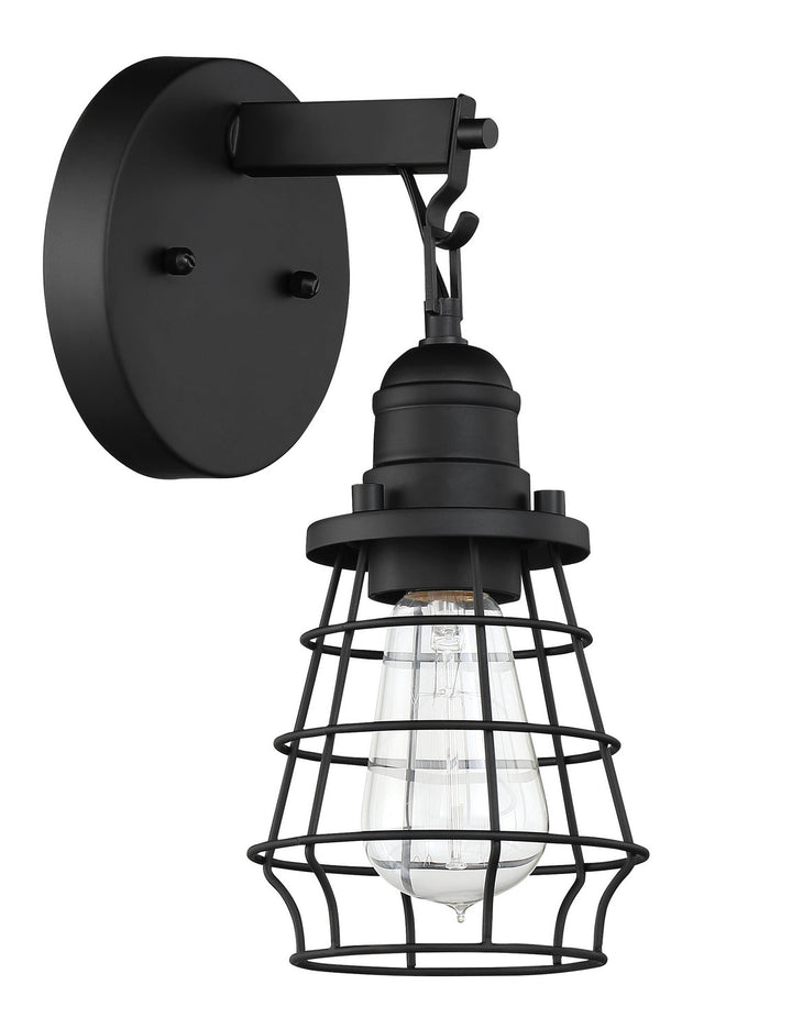 Thatcher One Light Wall Sconce in Flat Black