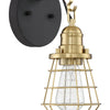 Thatcher One Light Wall Sconce in Flat Black/Satin Brass