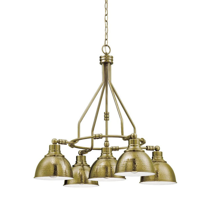 Timarron Five Light Chandelier in Legacy Brass