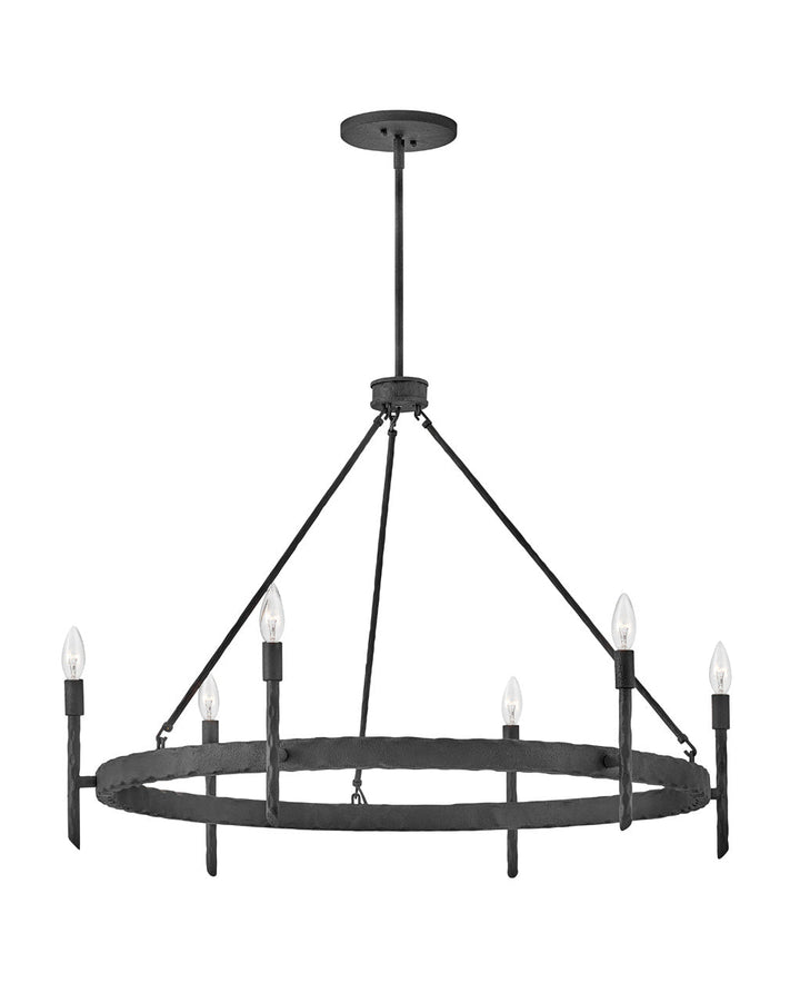 Tress LED Chandelier in Forged Iron