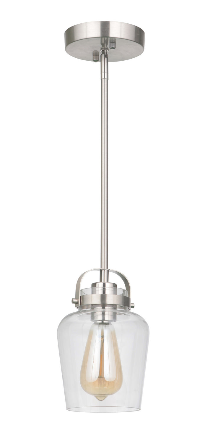 Trystan One Light Mini Pendant in Brushed Polished Nickel