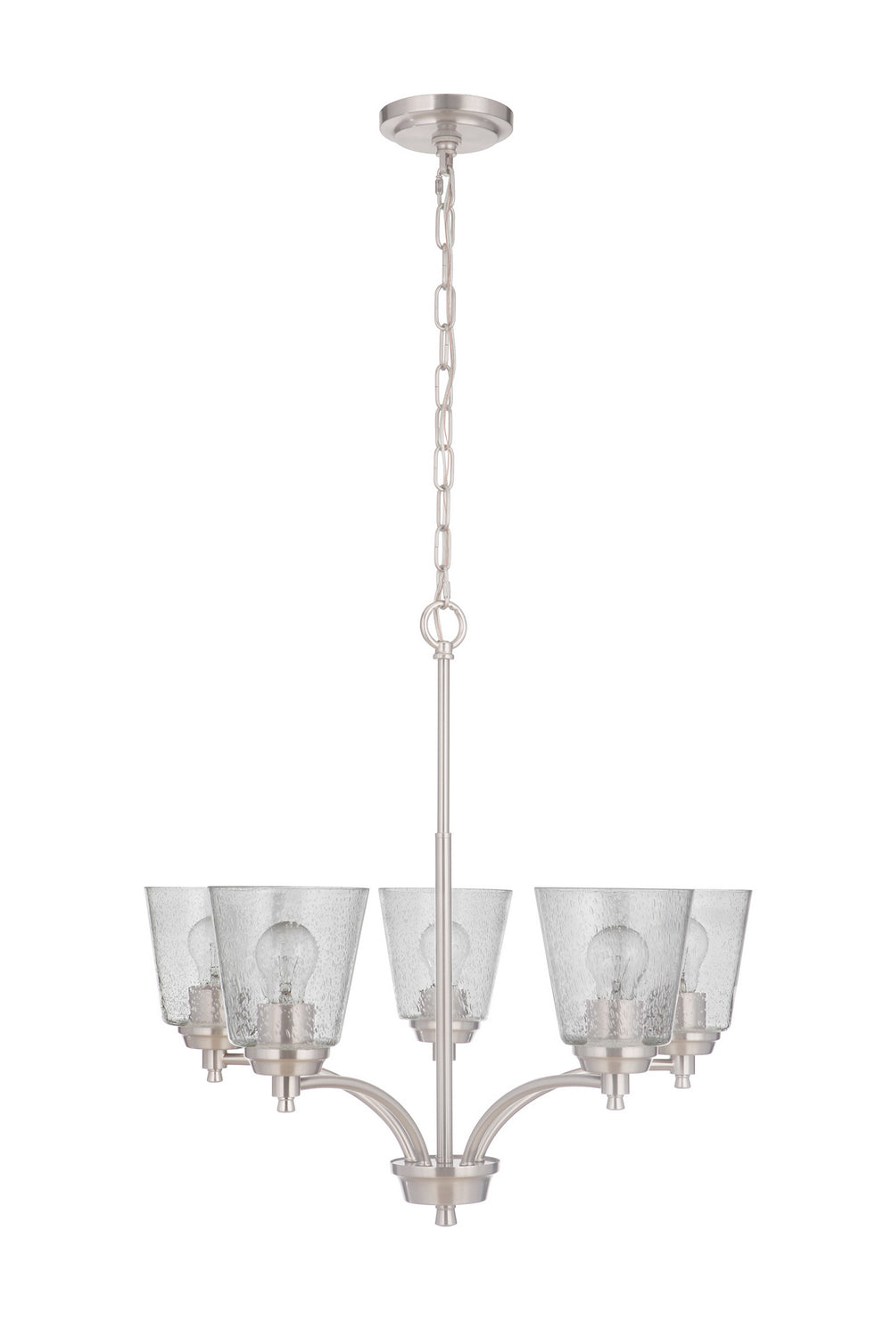 Tyler Five Light Chandelier in Brushed Polished Nickel