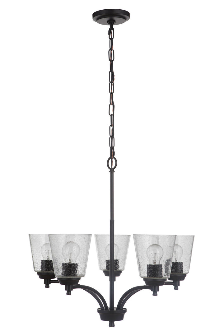 Tyler Five Light Chandelier in Flat Black