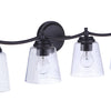 Tyler Four Light Vanity in Flat Black