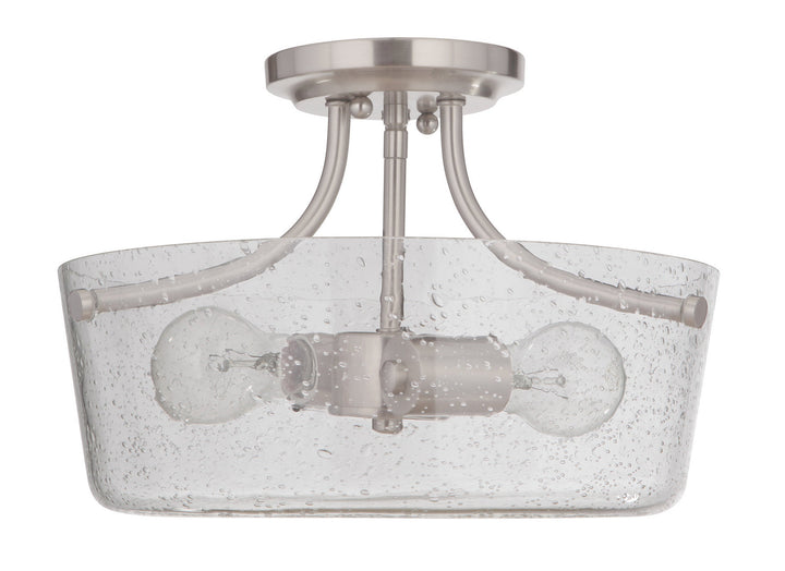 Tyler Two Light Semi Flush Mount in Brushed Polished Nickel