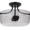Tyler Two Light Semi Flush Mount in Flat Black