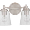 Tyler Two Light Vanity in Brushed Polished Nickel