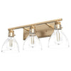Van Nuys Three Light Vanity in Alturas Gold