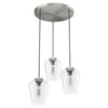 Vidria Three Light Cluster in Brushed Nickel