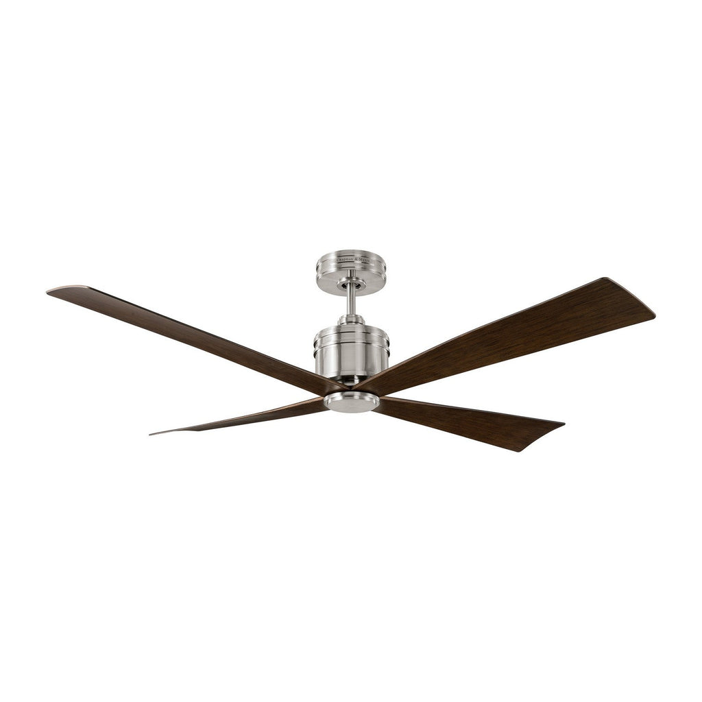 Visual Comfort Fan 56``Ceiling Fan in Brushed Steel | Fan Diego