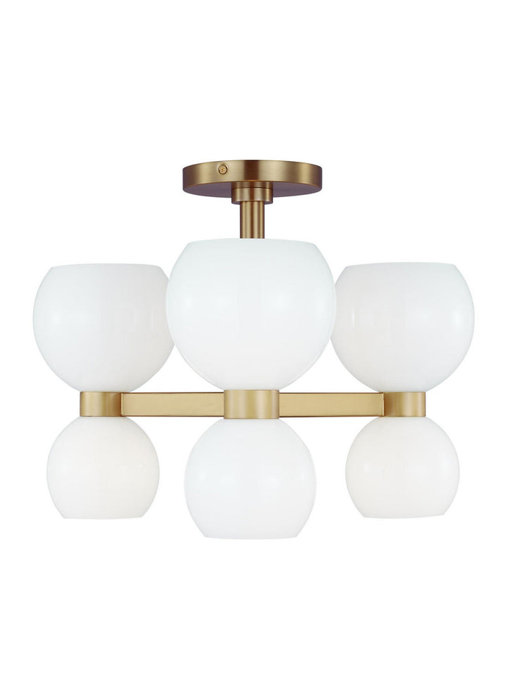 Visual Comfort Studio Six Light Semi Flush Mount