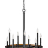 Wells LED Chandelier in Weathered Brass